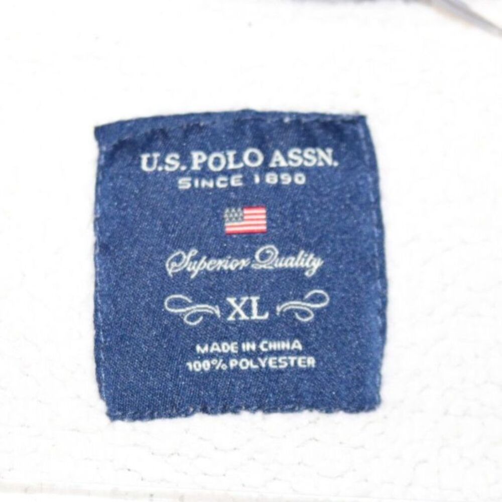 US Polo Assn. Junior's Striped Fleece Hooded Jacket w/Sherpa Lining (XL) - Picture 6 of 7